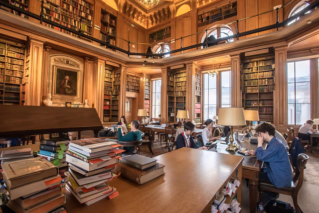 Reading room of a historic library